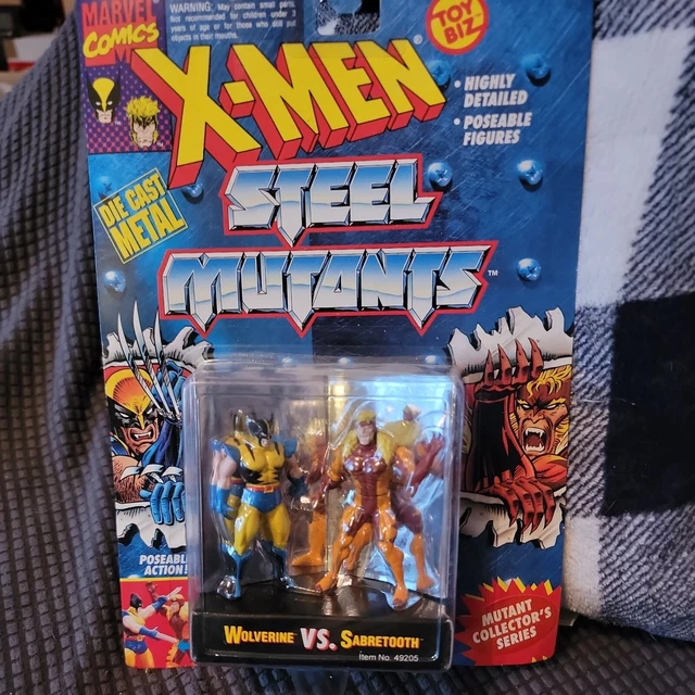 Marvel X-MEN Steel Mutants 1994 Wolverine Vs Sabretooth Action Figures Toy Biz