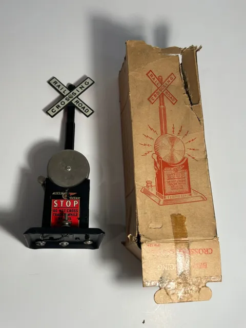 Vintage Marx O Scale All Metal Crossing Signal Bell Ringer Works Good