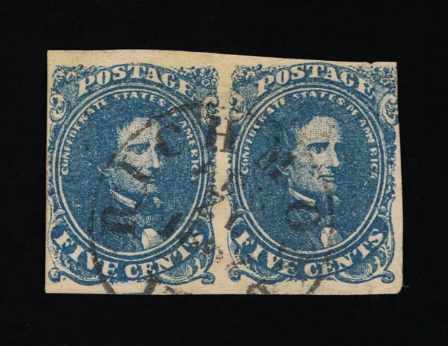 Genuine Confederate Csa Scott #4 Stone-3 Used Pair Plated Position 6 & 7