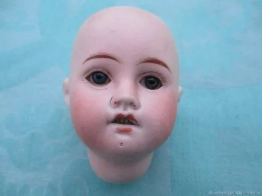 Tête de poupée ancienne jumeau porcelaine Antique twin porcelain doll head