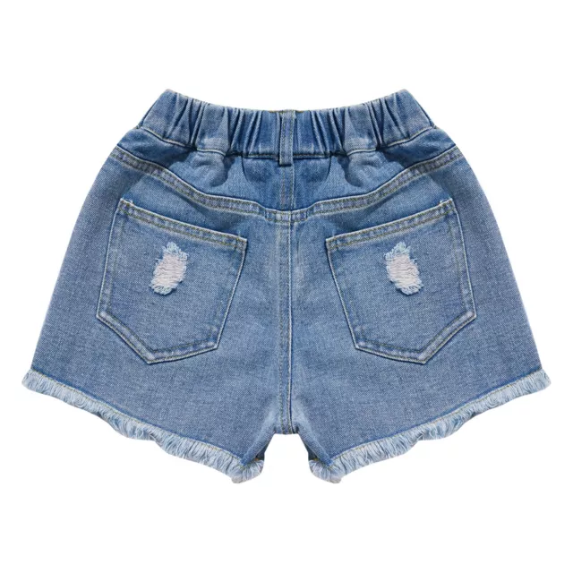 Pantaloni in denim pull-on vita elastica bambina retrò ricamati 3