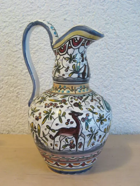 Alcobaca Keramik Krug Vase Kanne 22 cm Portugal handbemalt