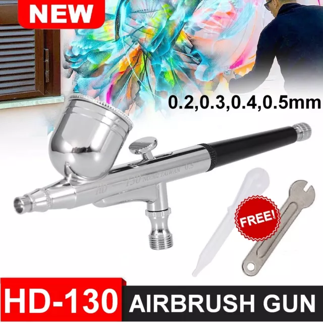 Dual Action Gravity Feed Air Brush Airbrush Kit Spray Gun Compress