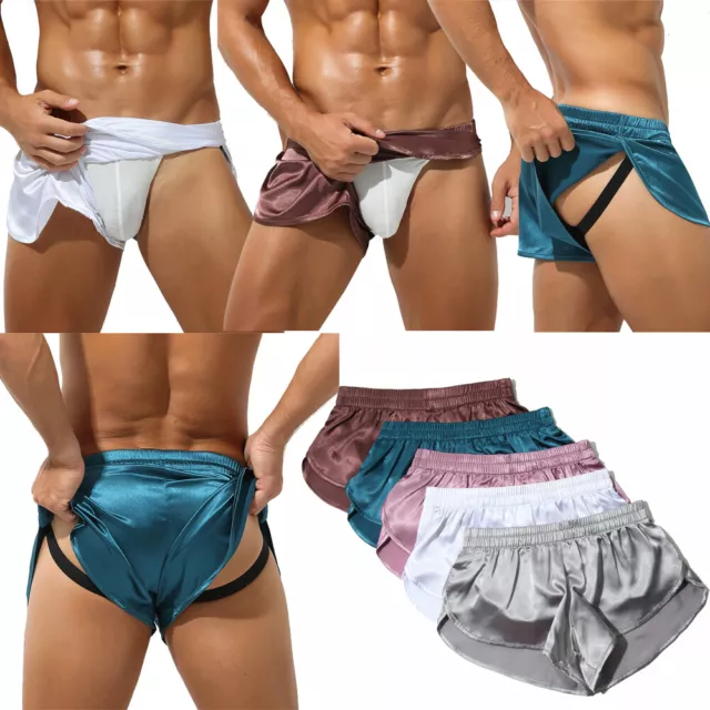 MEN'S SPLIT SIDE Sexy Boxer Trunks Breathable Underwear Sleep Pajama Bottoms  Hot £5.51 - PicClick UK
