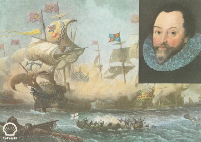 SIR FRANCIS DRAKE - Shell Great Britons Serie Postkartenstil Druck