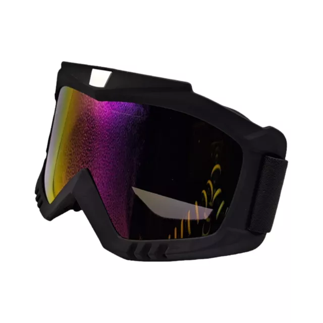 Mascherina Occhiali Maschera Da Cross Motocross mtb Nero Lente Multicolore Color