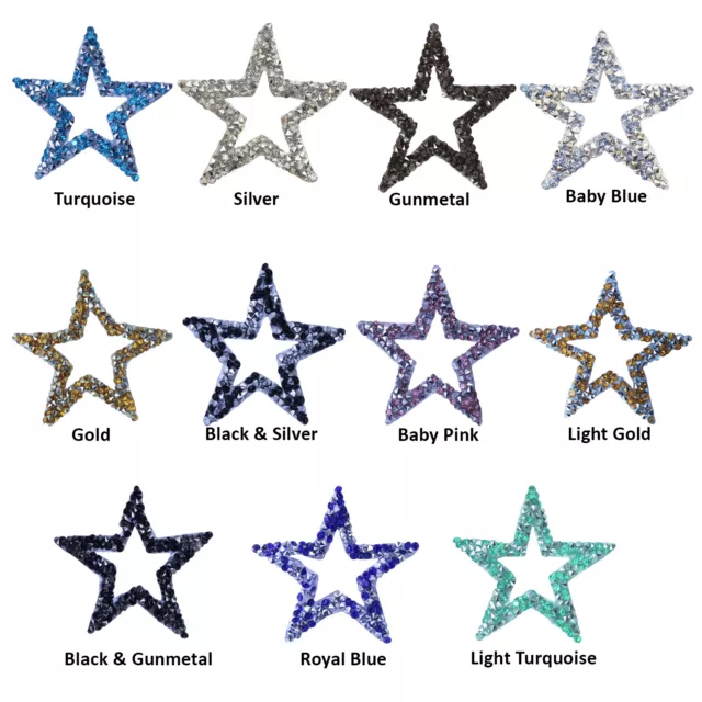 Rhinestone Crystal Patches Star Shaped Trim Patch Motif Clothing Crafts Decor