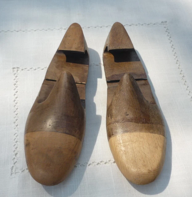 Paire De Formes à Chaussures En Bois – Alfa Paris – Vintage 1925-1930