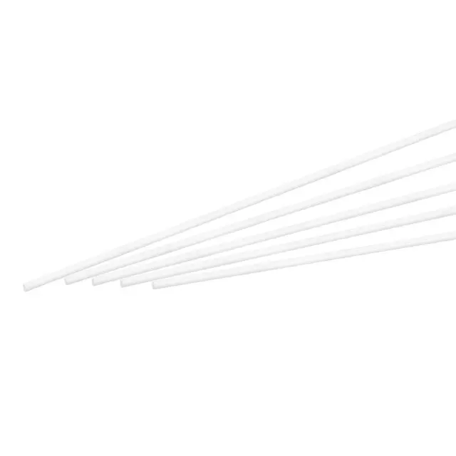 ABS Plastique Tige Ronde Solide Blanc Barre 2,5x 250mm pour Bricolage Table 5Pcs