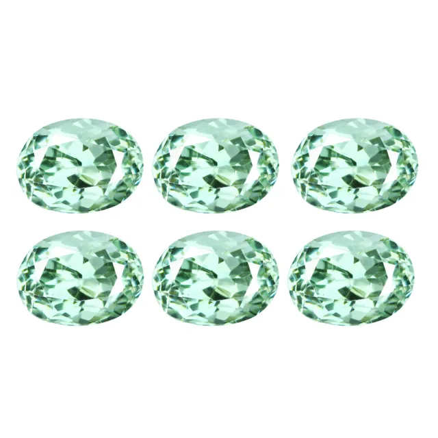 8.77 Ct IF [6 Pcs Lot] Topnotch Oval 8.1 x 6.1 MM Green 100% Natural Sillimanite