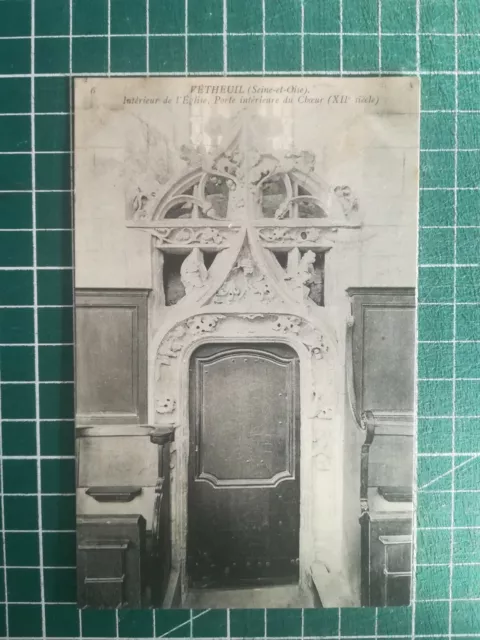 sb385 CPA BE circa 1900 Yvelines interior of the church of Vétheuil choir door