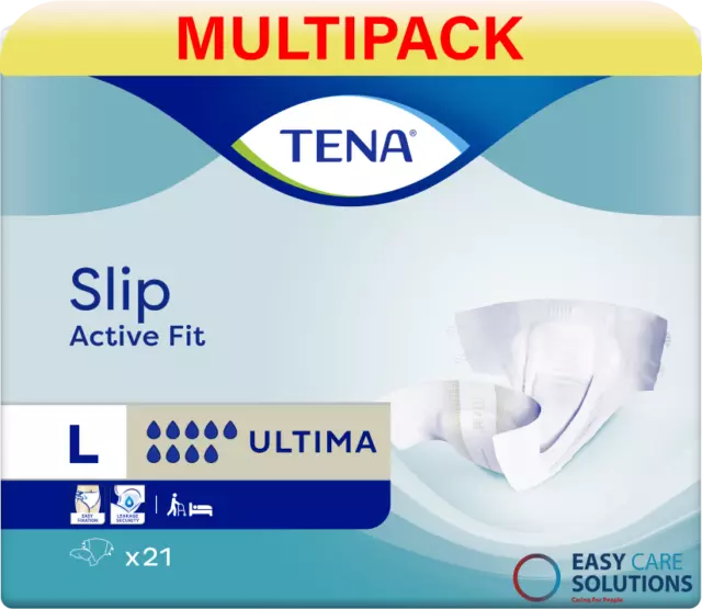 Tena Slip Active Fit Ultima 4400ml - Large - 3 Packs of 21 Incontinence Slips