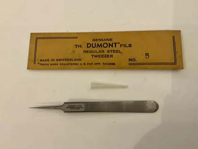 Dumont & Fils Original # 5 Watchmakers Fine Tip Tweezers Swiss Excellent Clean