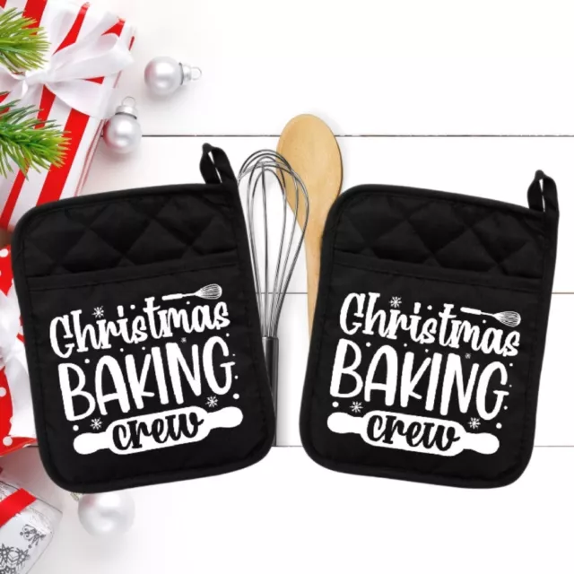 Equipo de panadería Navidad 1 - Soporte para ollas - Cocina - Horno Mitt - Hot Pad - neo043blk
