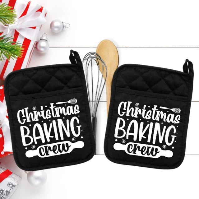 Equipo de panadería Navidad 1 - Soporte para ollas - Cocina - Horno Mitt - Hot Pad - neo043blk