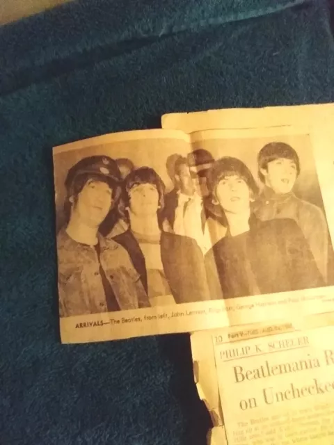 Beatles scrapbook page newspaper articles 60,s 2