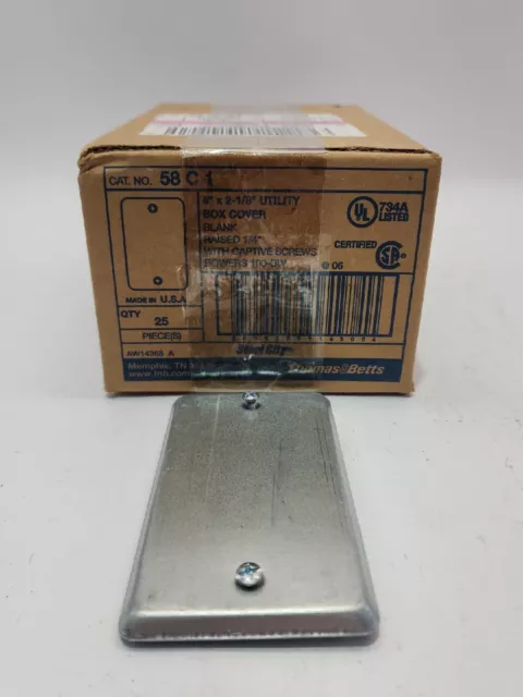 ⚡️25 NEW THOMAS & BETTS 58-C-1 BOX COVERS 2X4 Single Gang Handy Box Blank ⚡️
