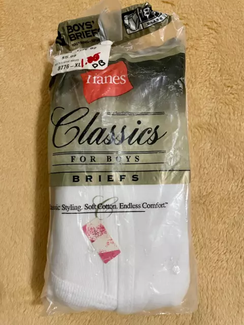 SIZE XL 18-20 Hanes Classics White Briefs Underwear Damaged