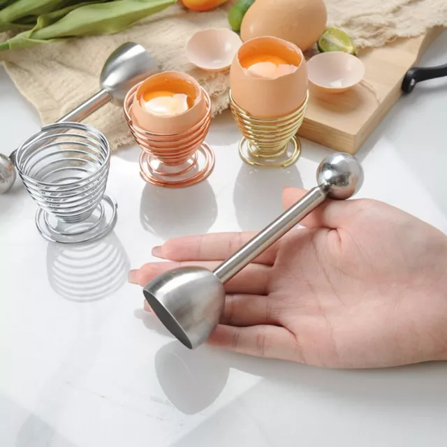 Egg-Knocker Spring Type Egg Shell Opener Boiled Eggs Holder Egg Opener Egg Cup