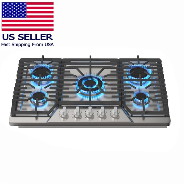 GAS COOKTOP 30/36 inch with 5 Sealed Burners in Stainless Steel, Built