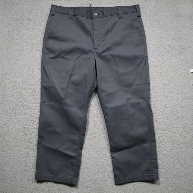 Carhartt Pants Mens 40x28 Gray Blended Twill Work Wear Relaxed Fit B290 DKG