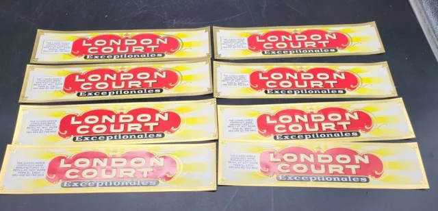 8 Vintage Unused Cigar Box Labels (London Court Exceptionales)