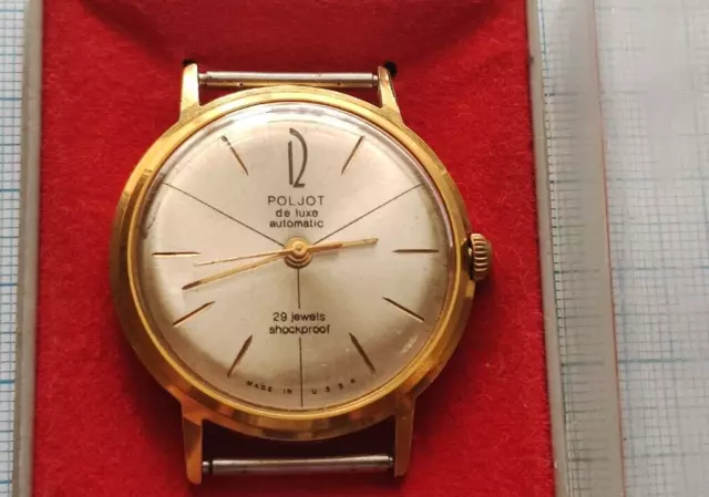 POLJOT de luxe Automatic mechanical  29 Gio USSR gold plated  mens watch USSR