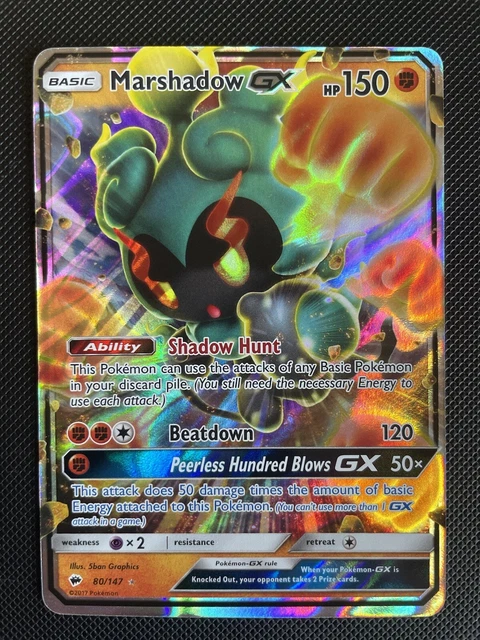 Marshadow GX - 80/147 - SM Brennende Schatten halbe Kunst Pokémonkarte