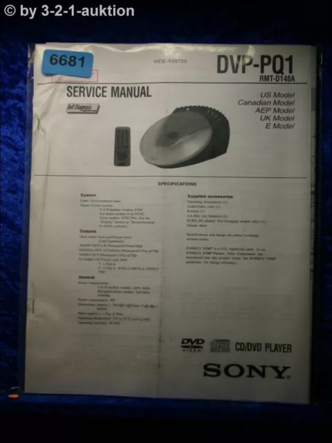 Sony Service Manual DVP PQ1 CD/DVD Player (#6681)