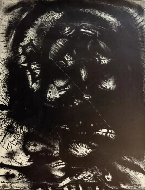 Arnulf Rainer  "Ohne Titel" handsigniert, Ausstellungsplakat „Psychopathologica" 2