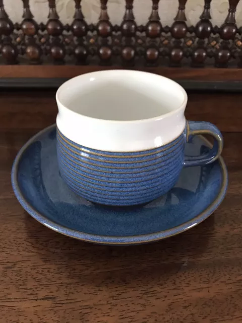 Denby Chatsworth Pattern Blue And White Cup and Saucer