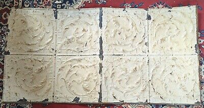 Antique Tin Ceiling Trim Panel. 48” X 24” Nice Chippy Paint Patina Galore!