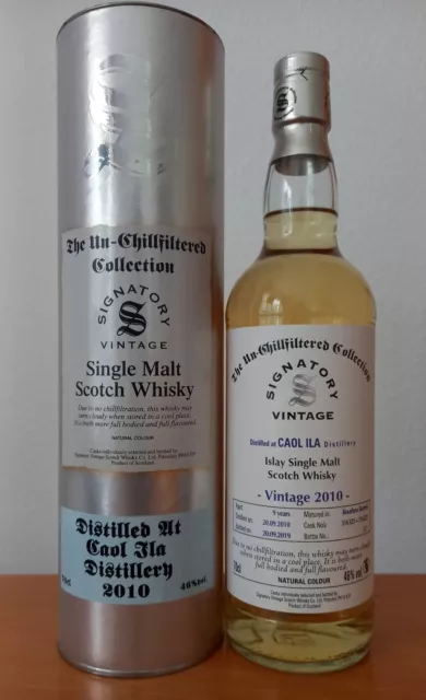 Caol Ila Signatory Vintage Islay Single Malt Scotch Whisky, 2010/2019, 9 years