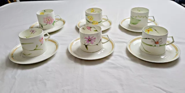 Set of 6 Mikasa NATURE'S GARDEN Teacups & Saucers  Bone China from Narumi Japan