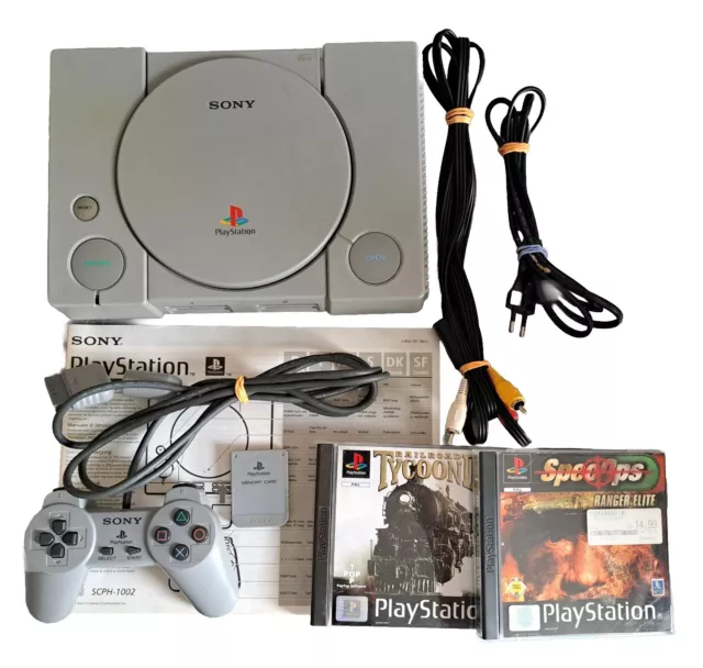 Original Sony Playstation 1 PS1  Bundle Controller Spiele Memory Card SCPH 1002