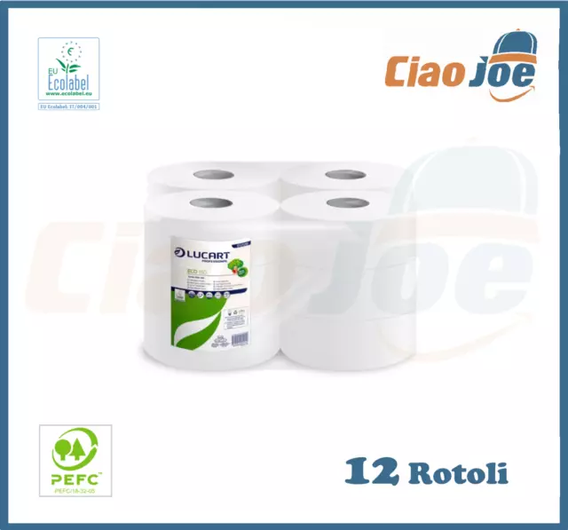 12 Rouleaux Papier -toilette Mini Jumbo 2 Voiles pour Distributeur Pure Cel Van