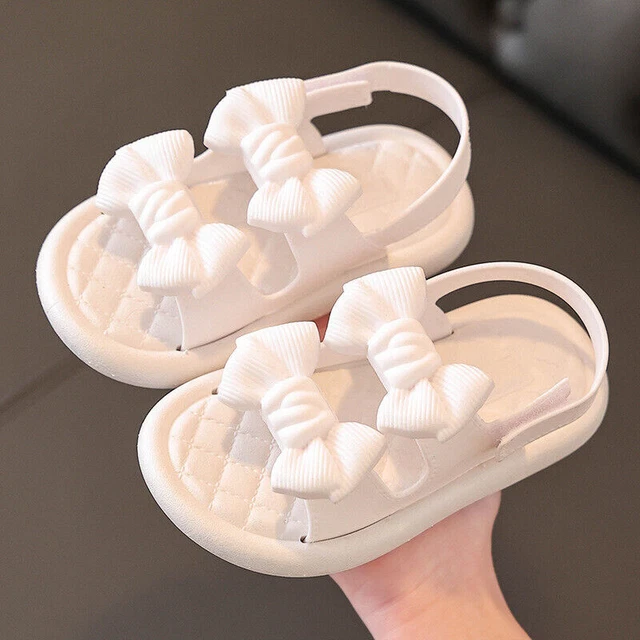 Kids  Girls Bow Flat Summer Sandals Toddler Baby Holiday Princess Shoes Size- 7