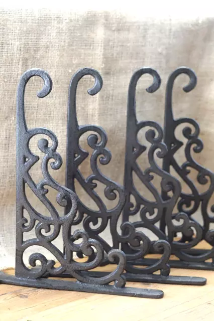 4 LARGE Cast Iron Victorian Style Plant Hooks Garden Hanger Wall Barn Fence Hook