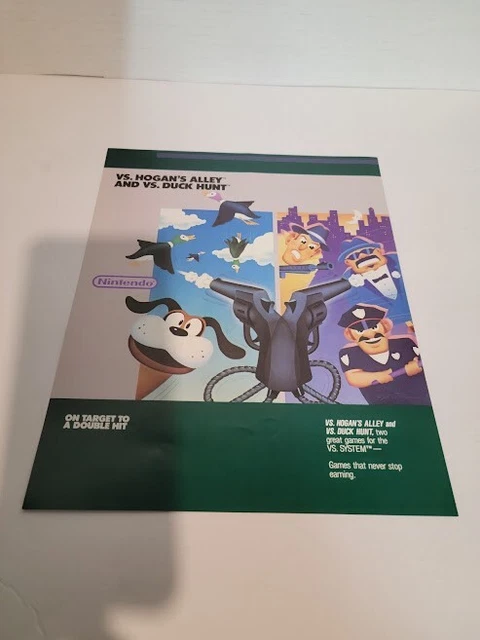 Flyer NINTENDO VS. HOGANS ALLEY Arcade Video Game advertisement original see pic