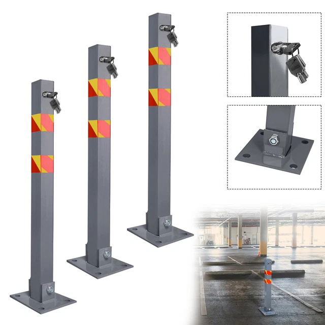 3 x pali di intercettazione blocco parcheggio pali di bloccaggio pieghevoli 65 cm pali pieghevoli