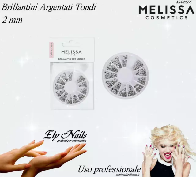 Brillantini argentati tondi 2 mm - Melissa Accessori Nail Art