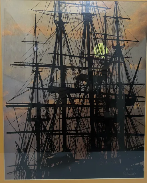 Sailing Ship Silhouette Poster Print Art Nautical Old Sailboat Sea Re Kennedy