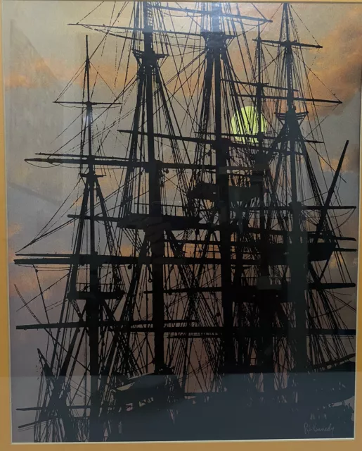 Sailing Ship Silhouette Poster Print Art Nautical Old Sailboat Sea Re Kennedy