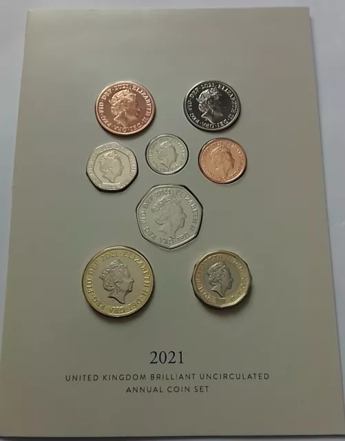 2021 Royal Mint Annual UK Definitive 8 Coin Set Brilliant Uncirculated.