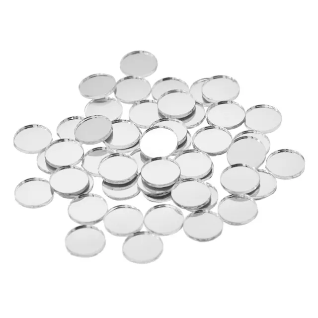 50x Mini Round 1cm Glass Mirror Mosaic Tiles DIY Handcraft Artwork Making Supply