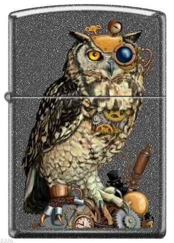 Zippo Windproof Lighter STEAMPUNK MECHANICAL OWL Ironstone NEW IN BOX FREE POST