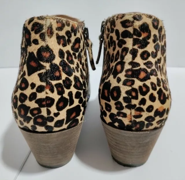 Caslon Nora Chelsea Women's Size 8M Calf Hair Leather Leopard Zip Ankle Boots 3