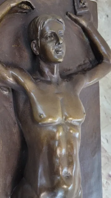 Nude Couple Lovers Before Sex Signed Bronze Statue Sculpture Art Deco Figurine