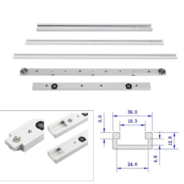 Rail En T Aluminium 6061 – Guide D'onglet Pour Table De Scie – Neuf – Argent