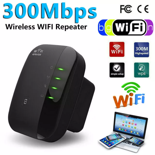 WiFi Signal Extender Range Repeater Booster Internet Amplifier 300Mbps UK Plug